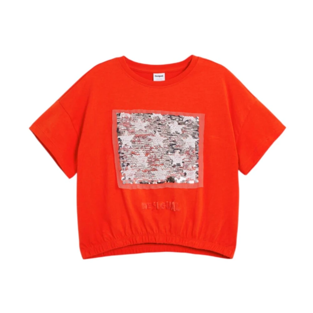 Desigual Girls Red Kids Short Sleeve T-Shirts, 4 Y, Gretel T-Shirt