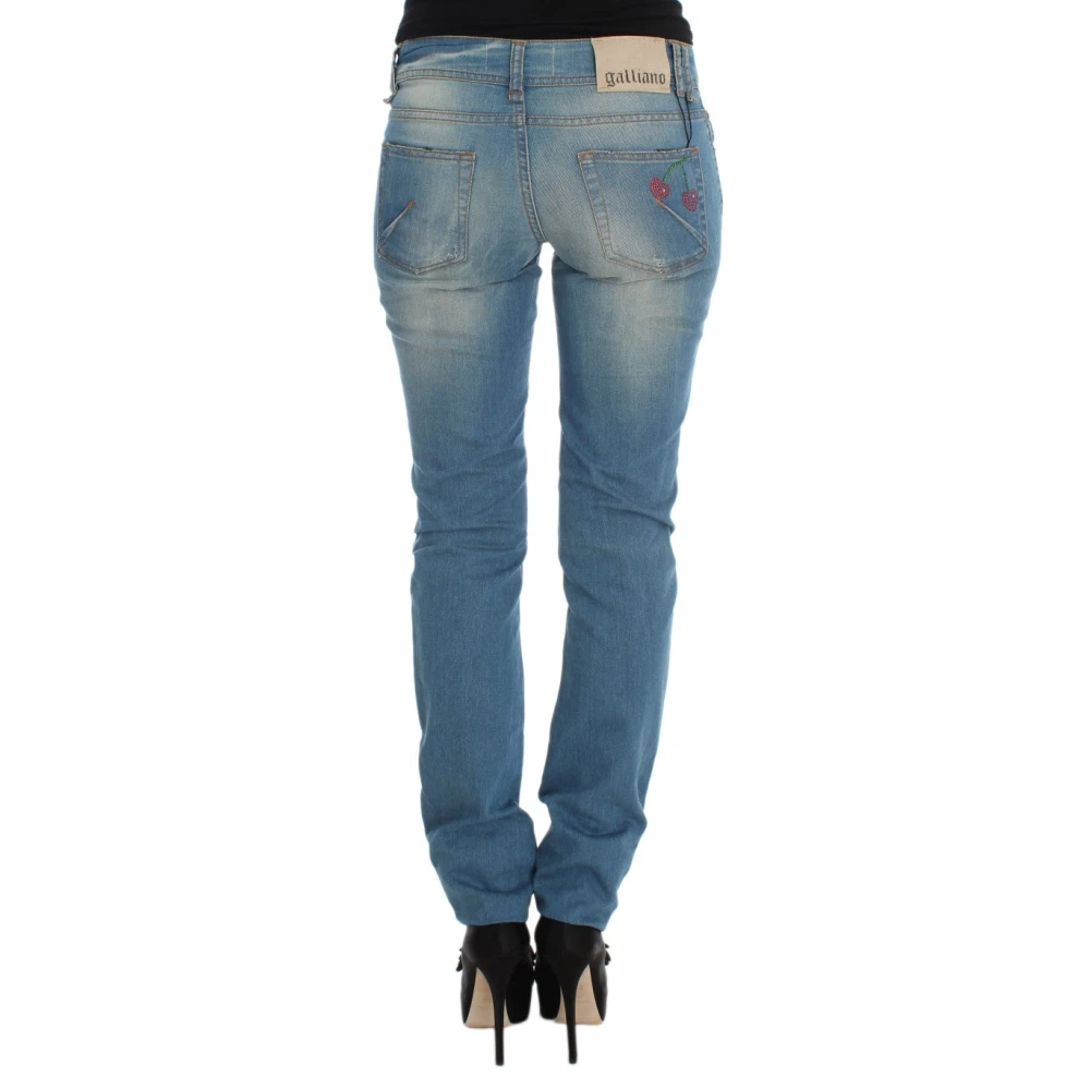 John Galliano Slim Fit Blauwe Designer Jeans Blue Dames