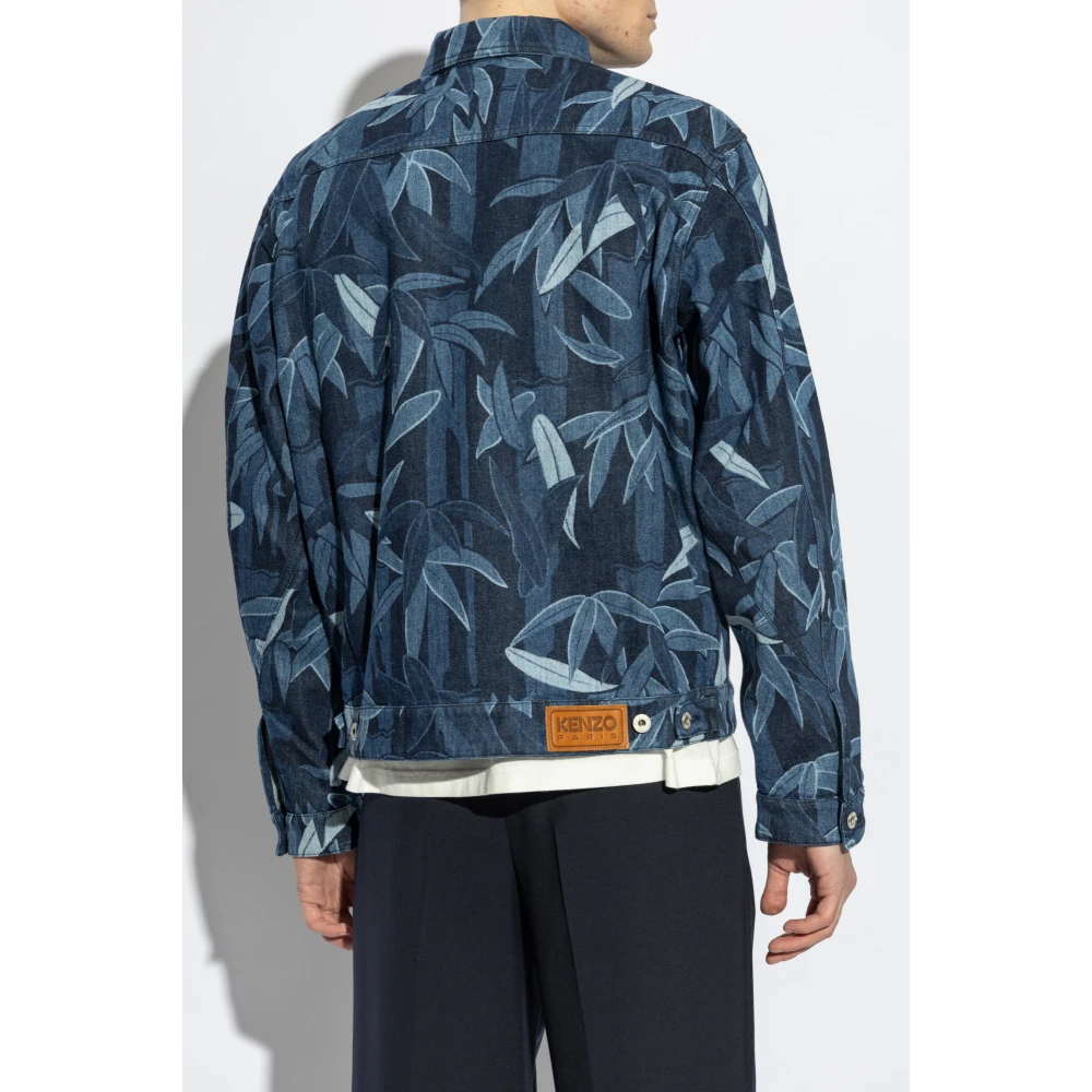 Kenzo Spijkerjasje met decoratief patroon Blue Heren