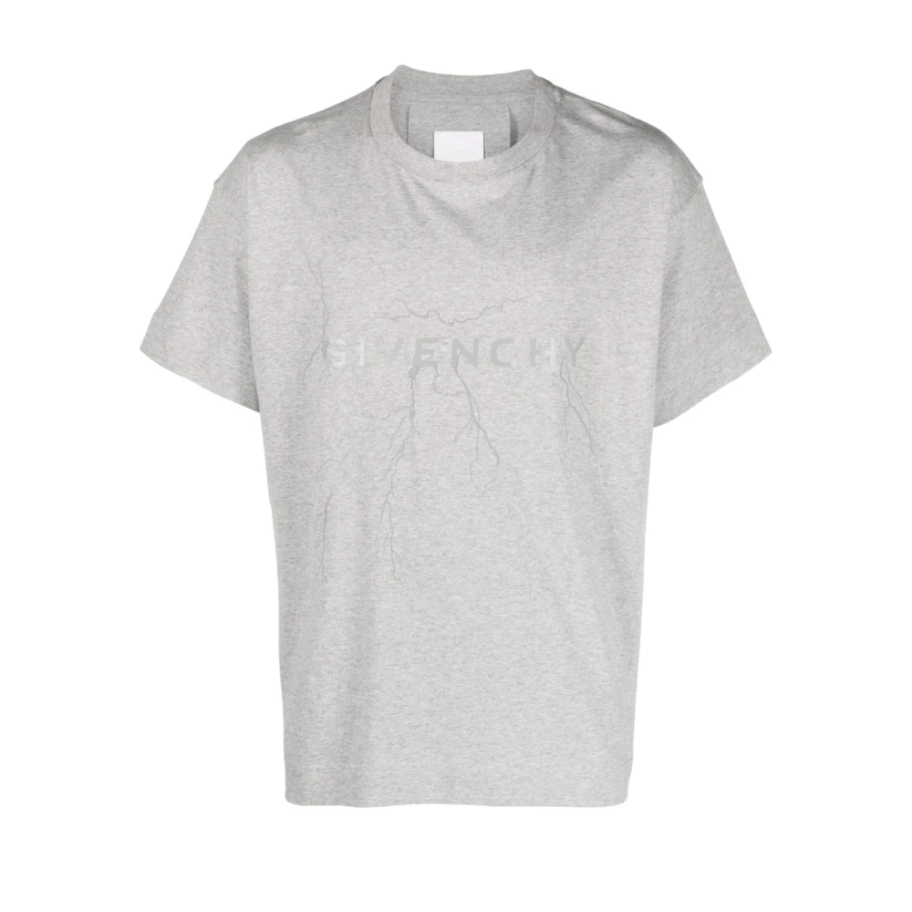 Givenchy Grijze T-shirts en Polos met Metallic Logo Print Gray Heren