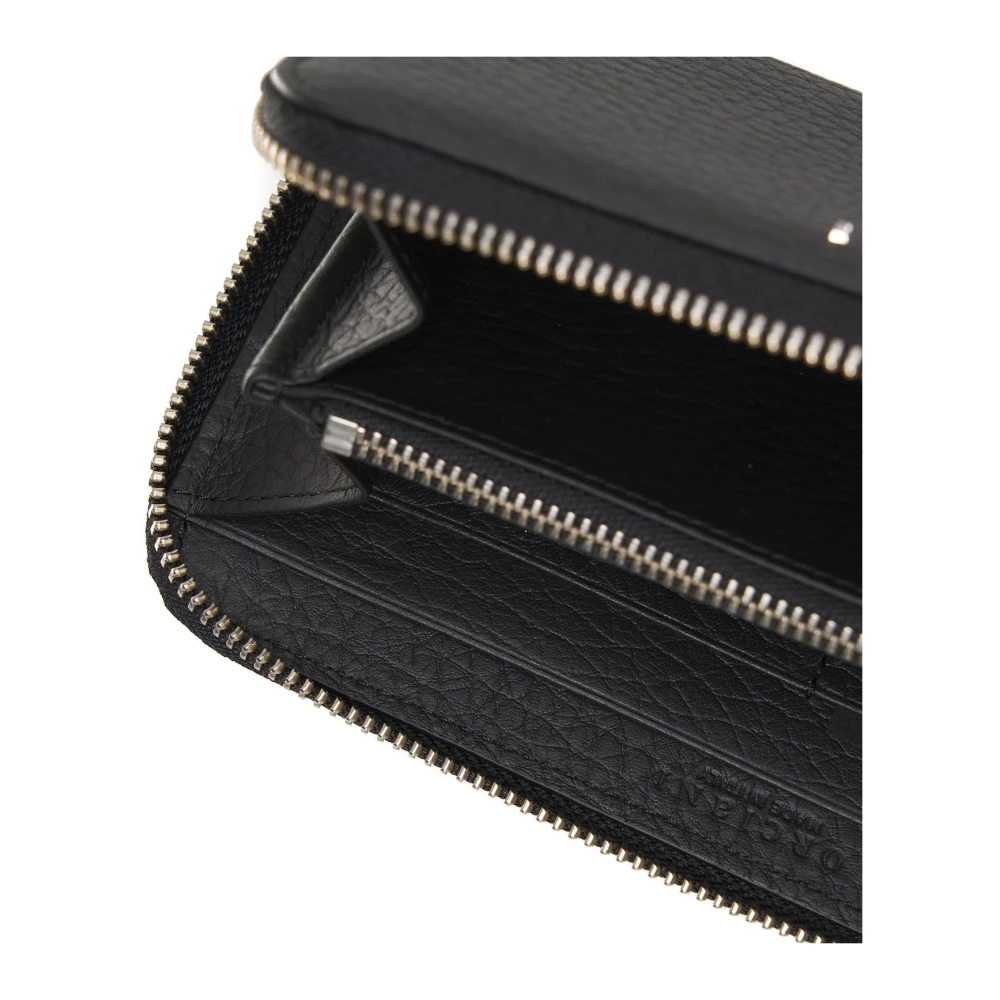 Orciani Zwarte Leren Portemonnee Stijlvolle Damesaccessoires Black Dames