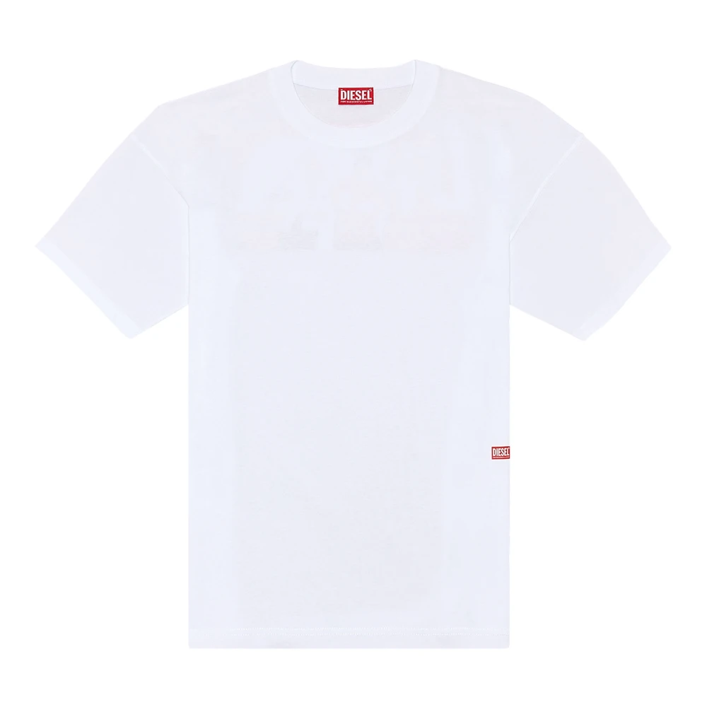 Diesel T-shirt with photo print logo White Heren