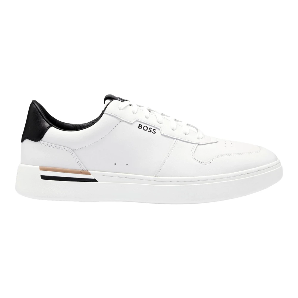 Hugo Witte Leren Sneakers met Merkstrepen Heren Schoenen