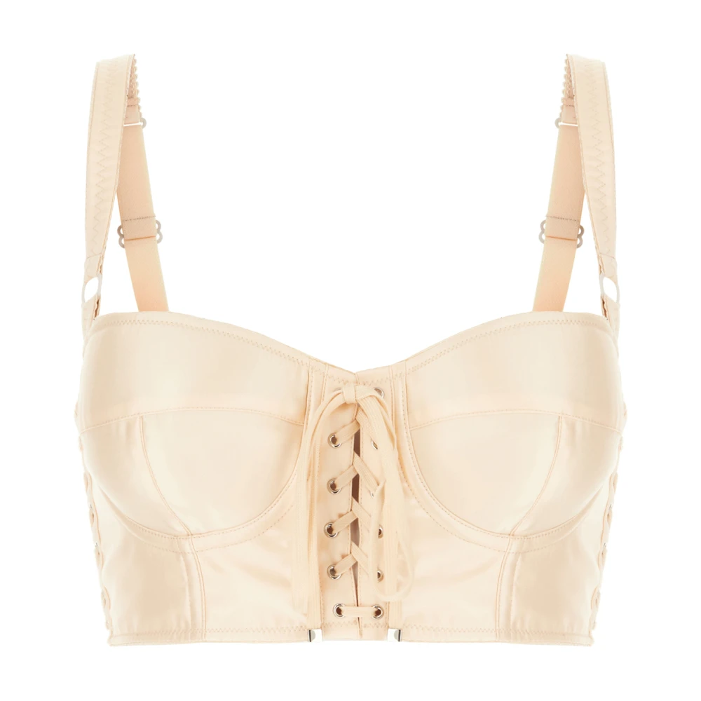 Dolce & Gabbana Women's Pink Bralette Top With Corset Details - Sleeveless Tops - L - Tops