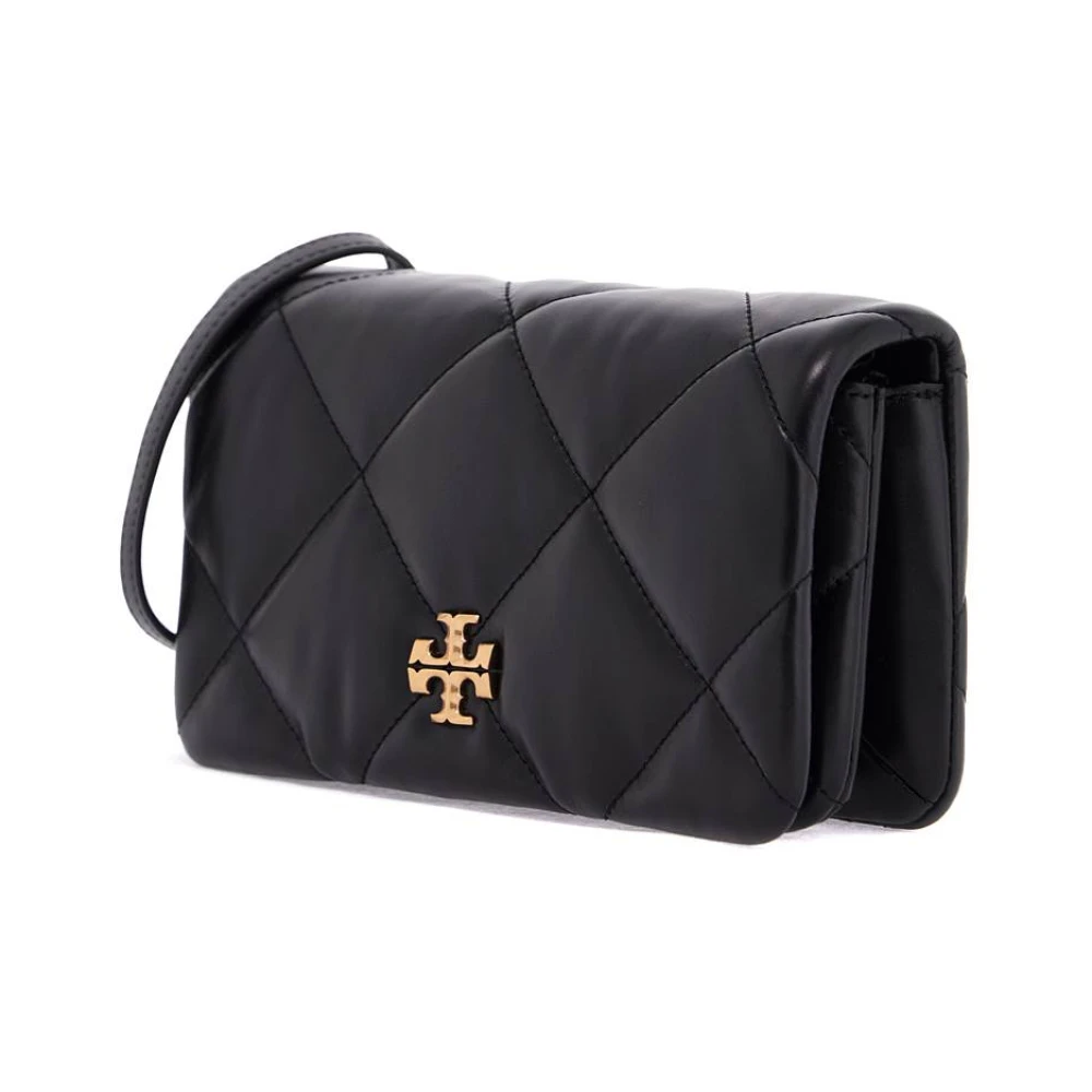 TORY BURCH Gewatteerde Mini Schoudertas met Dubbele T Detail Black Dames