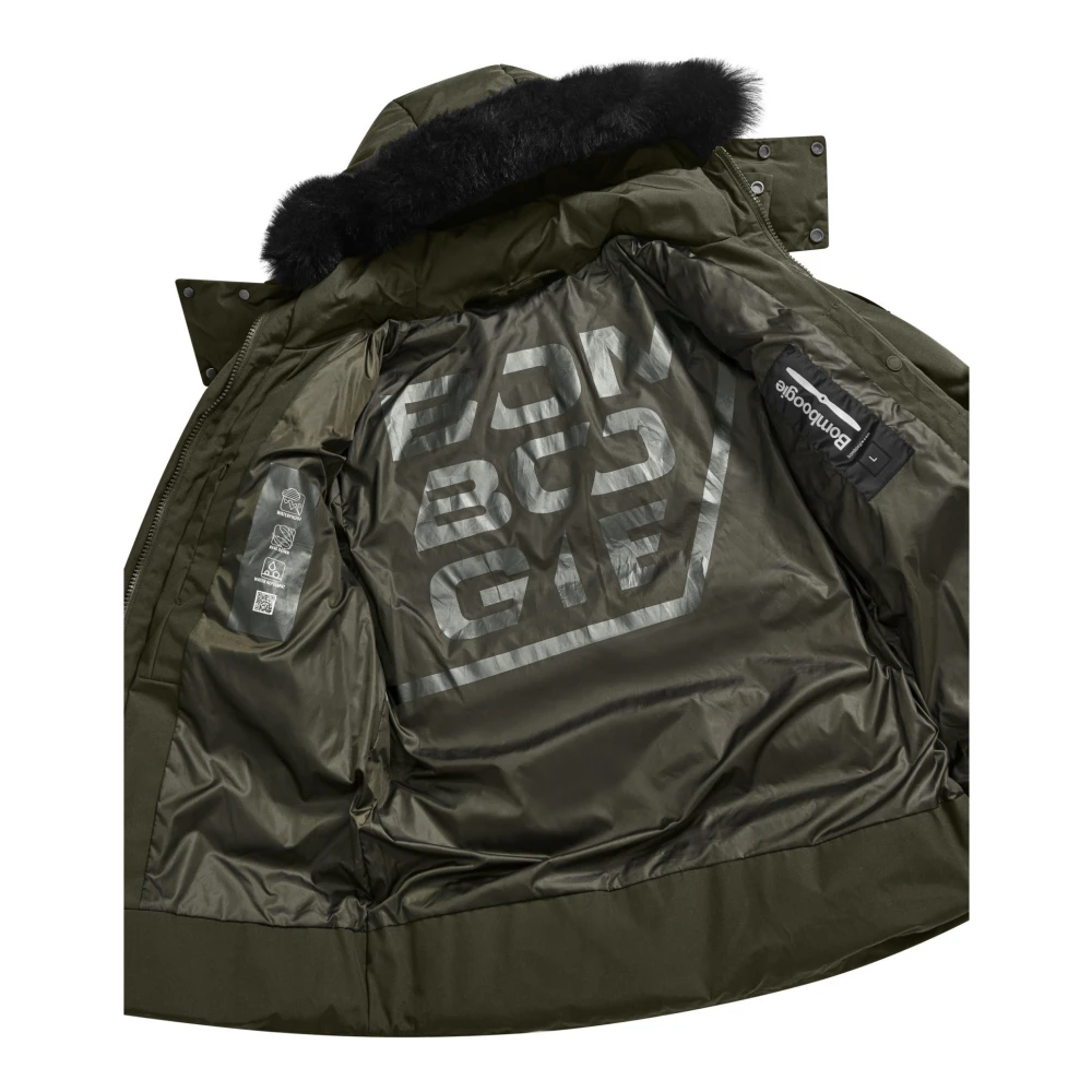 BomBoogie Parka met meerdere zakken en echte bontafwerking Green Heren