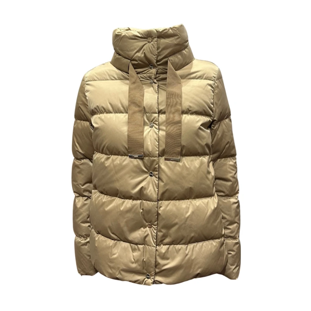 Herno Kameel Satijnen Cape Jas Aw24 Brown Dames