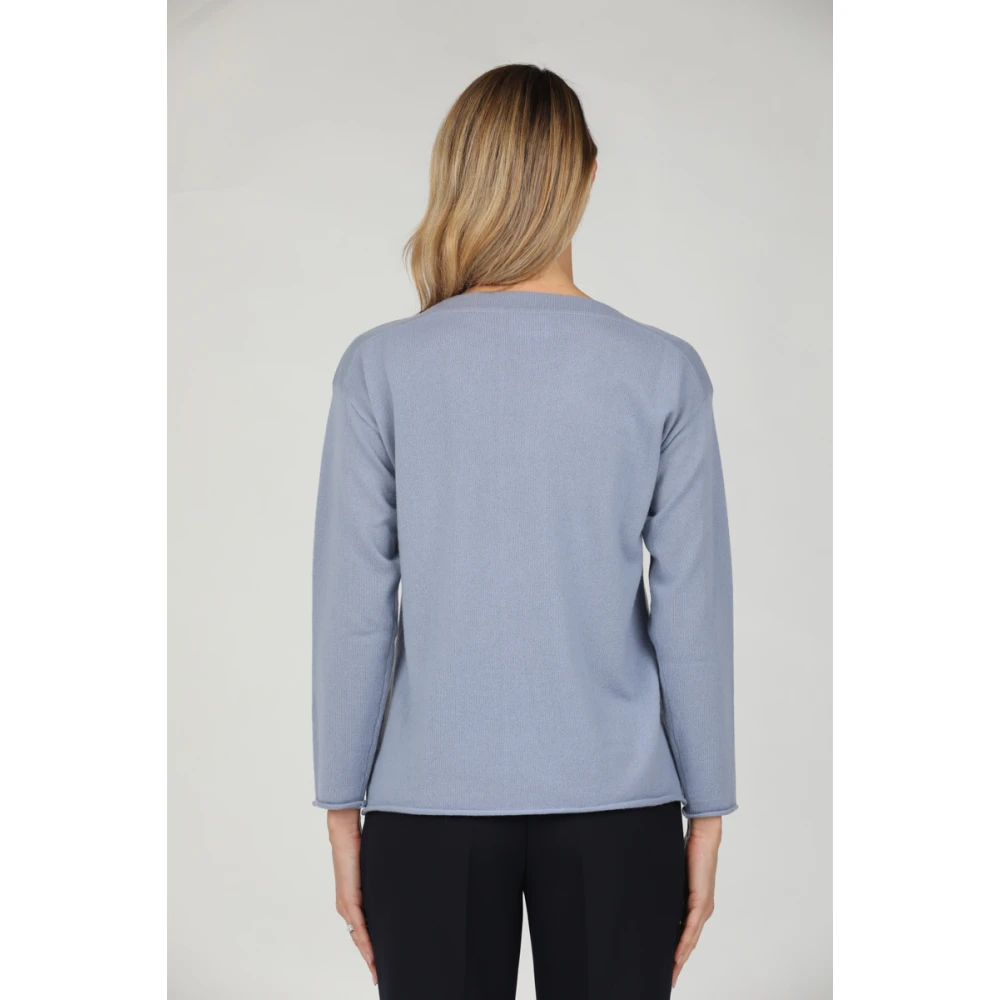 Alpha Studio Top met lange mouwen en boothals Blue Dames