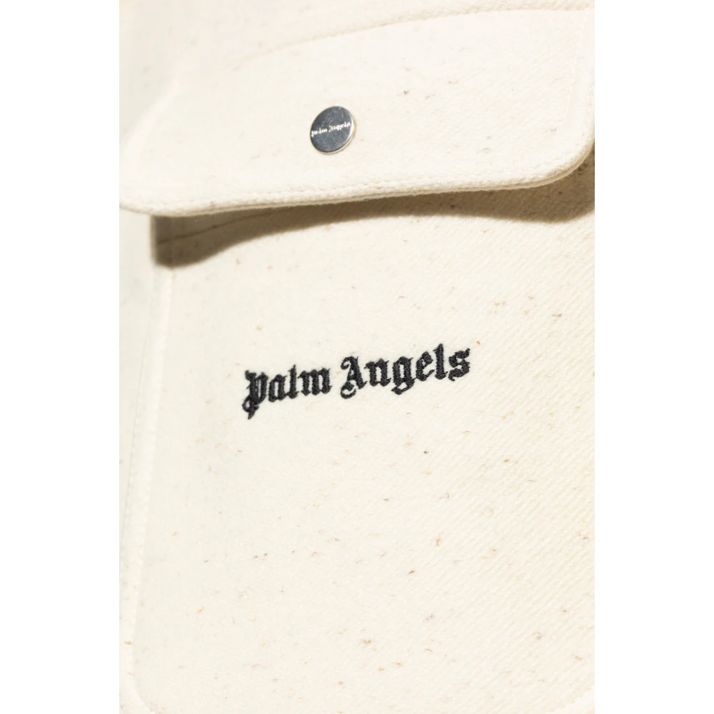 Palm Angels Jas met logo Beige Heren