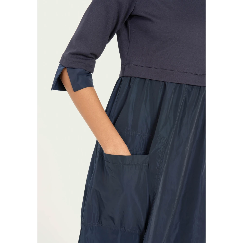 Vicario Cinque Milano Stitch Jurk met Ballonrok Blue Dames