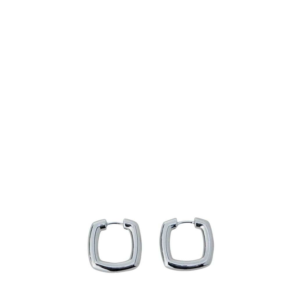 Tom Wood Women's Gray Medium Frame Hoop Earrings
