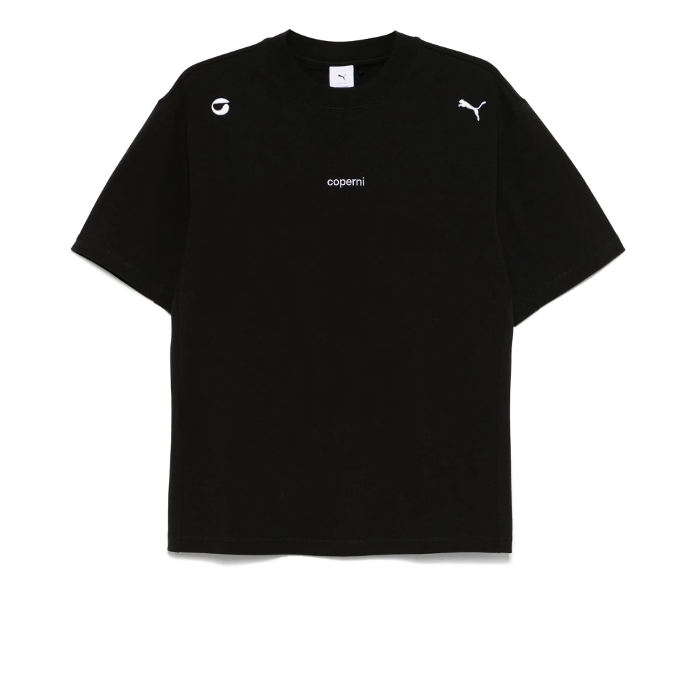 Coperni Zwart Crew Neck Geborduurd T-shirt Black Dames