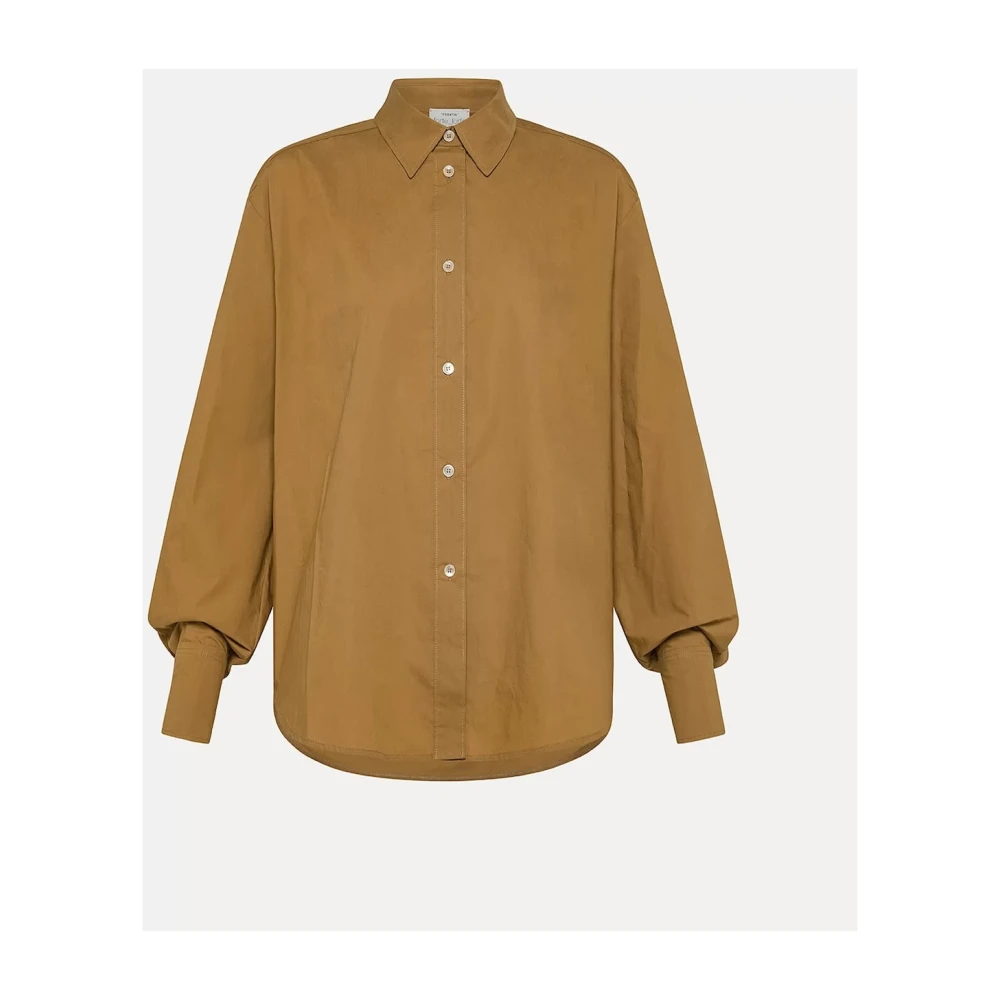Forte Kameelkleurig Overhemd Fusion Stijl Brown Dames