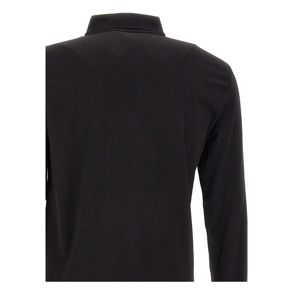 Emporio Armani EA7 Zwarte Polo Shirt met Logo Print Black Heren