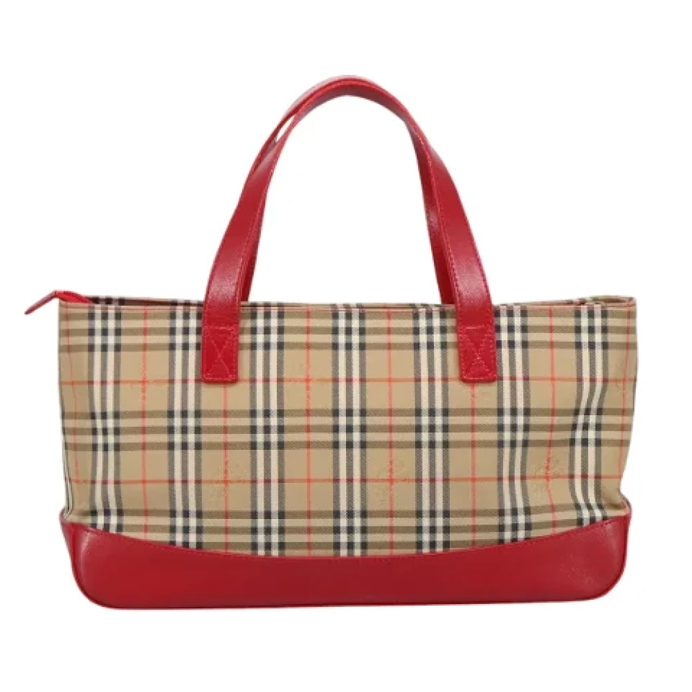Burberry Vintage Pre-owned Canvas handbags Beige Dames