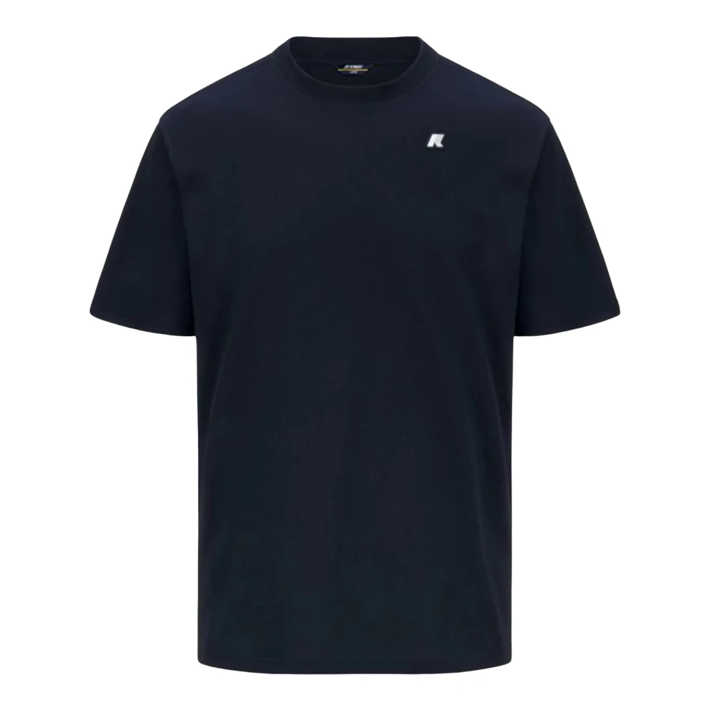 K-Way Mannelijk Zwart Tops Heren, Xl, Katoen, Heren T-Shirt Van Katoen Met Ronde Hals