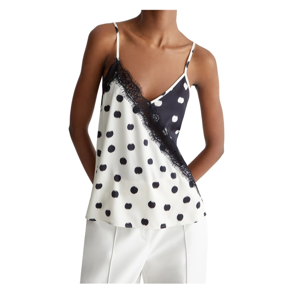 Liu Jo Crème Polkadot Top White Dames