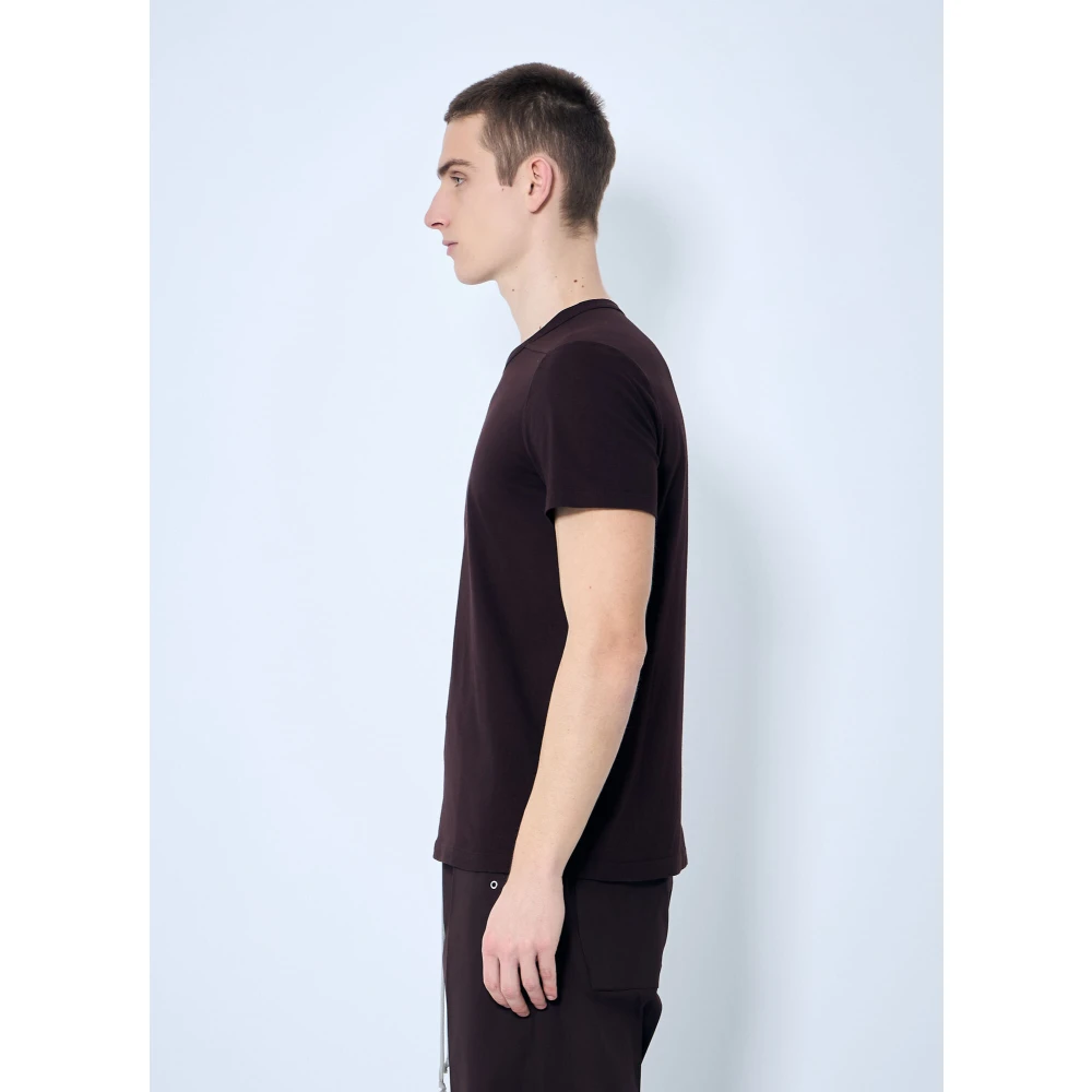Rick Owens Double-Layer Katoen Jersey Crewneck T-Shirt Brown Heren