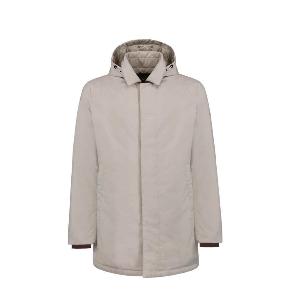 People of Shibuya Technische donsjas met afneembare capuchon Beige Heren