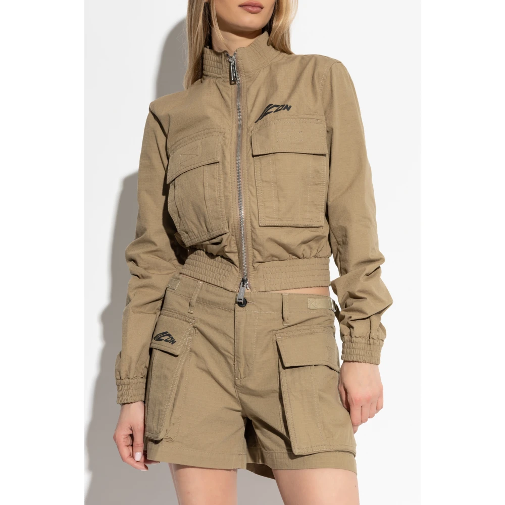 Dsquared2 Korte jas met opstaande kraag Beige Dames