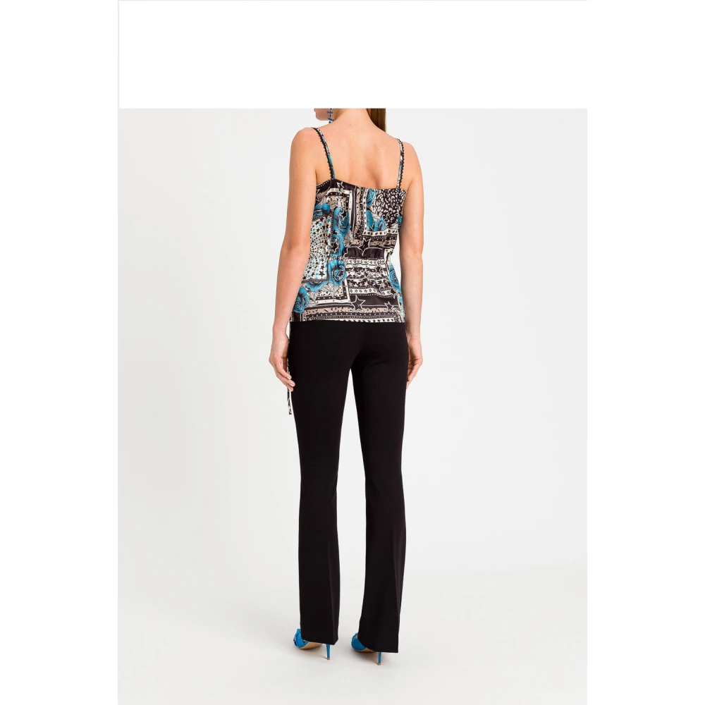 Twinset Hoge Taille Wijde Zwarte Broek Black Dames