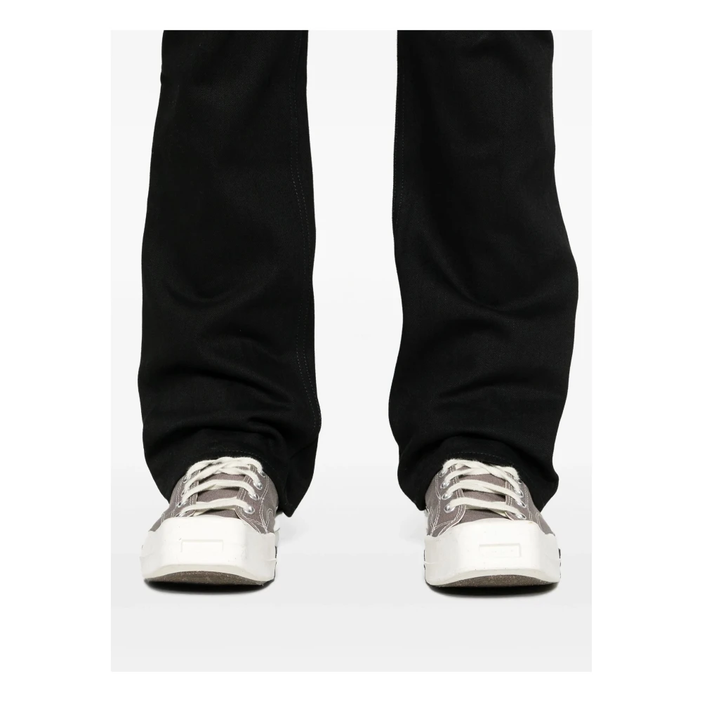 Rick Owens Zwarte Bootcut Jeans met Logo Patch Black Heren