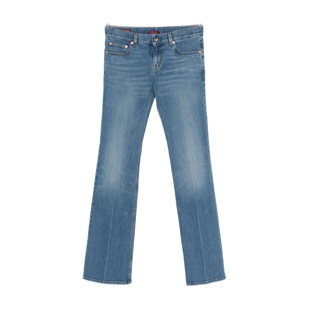 Gucci Women's Blue Bootcut Jeans, W27, Flared Stretch Cotton Denim Trousers