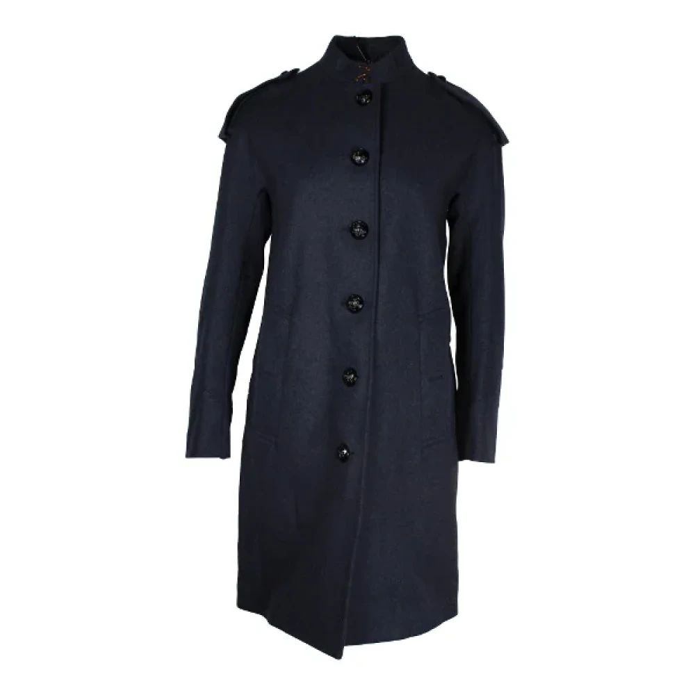 Burberry Vintage Pre-owned Wool outerwear Blue Dames
