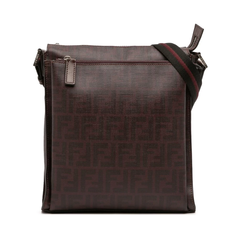 Fendi Vintage Women's Brown Pre-Owned Textured Crossbody Bag