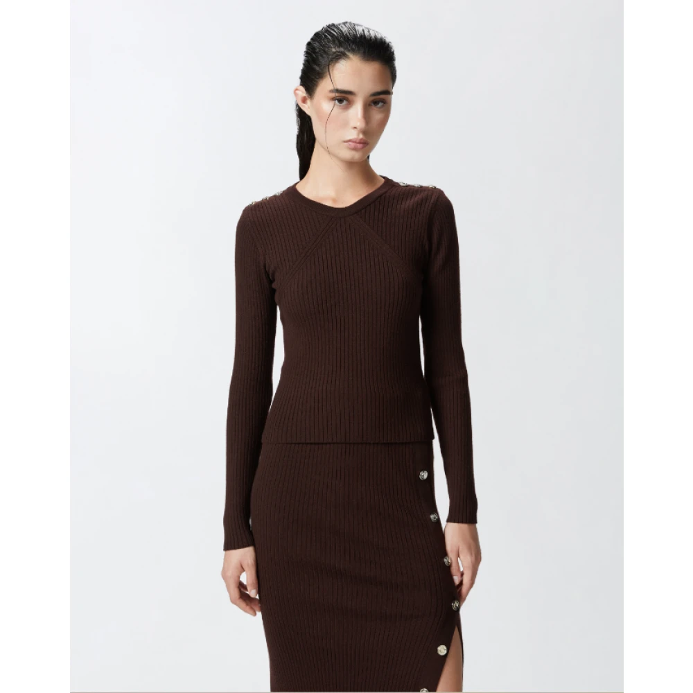 pinko Donkerbruine wollen trui Brown Dames