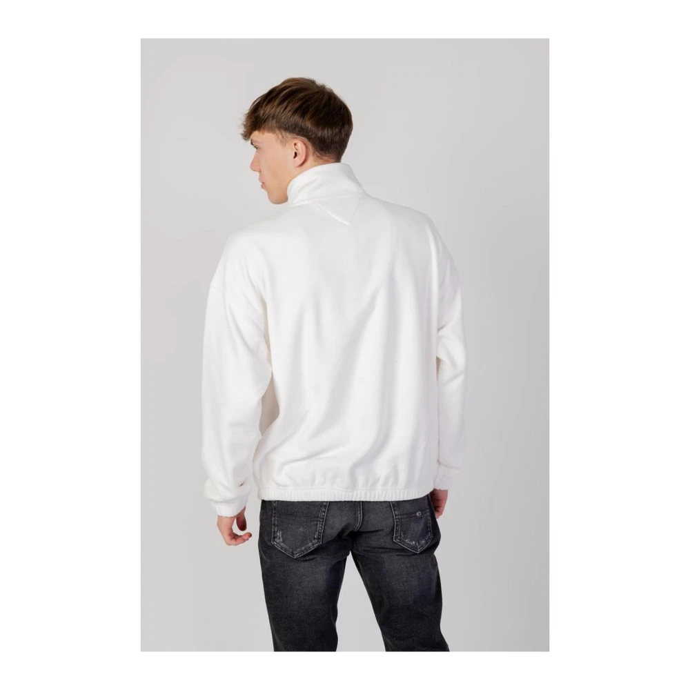 Tommy Jeans Polyester Hoodless Sweatshirt Collection White Heren