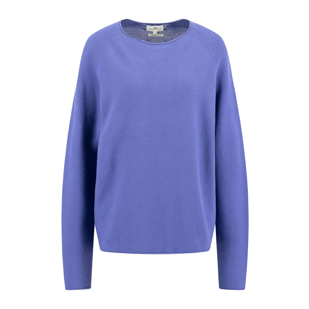 FYNCH-HATTON Fijne katoenen O-Neck Pullover Purple Dames