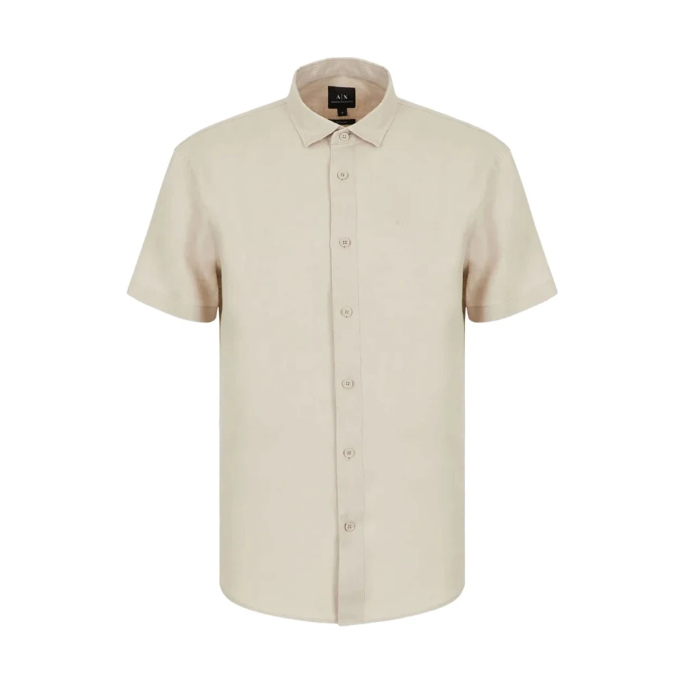 Armani Exchange Regular fit katoenen overhemd Beige Heren