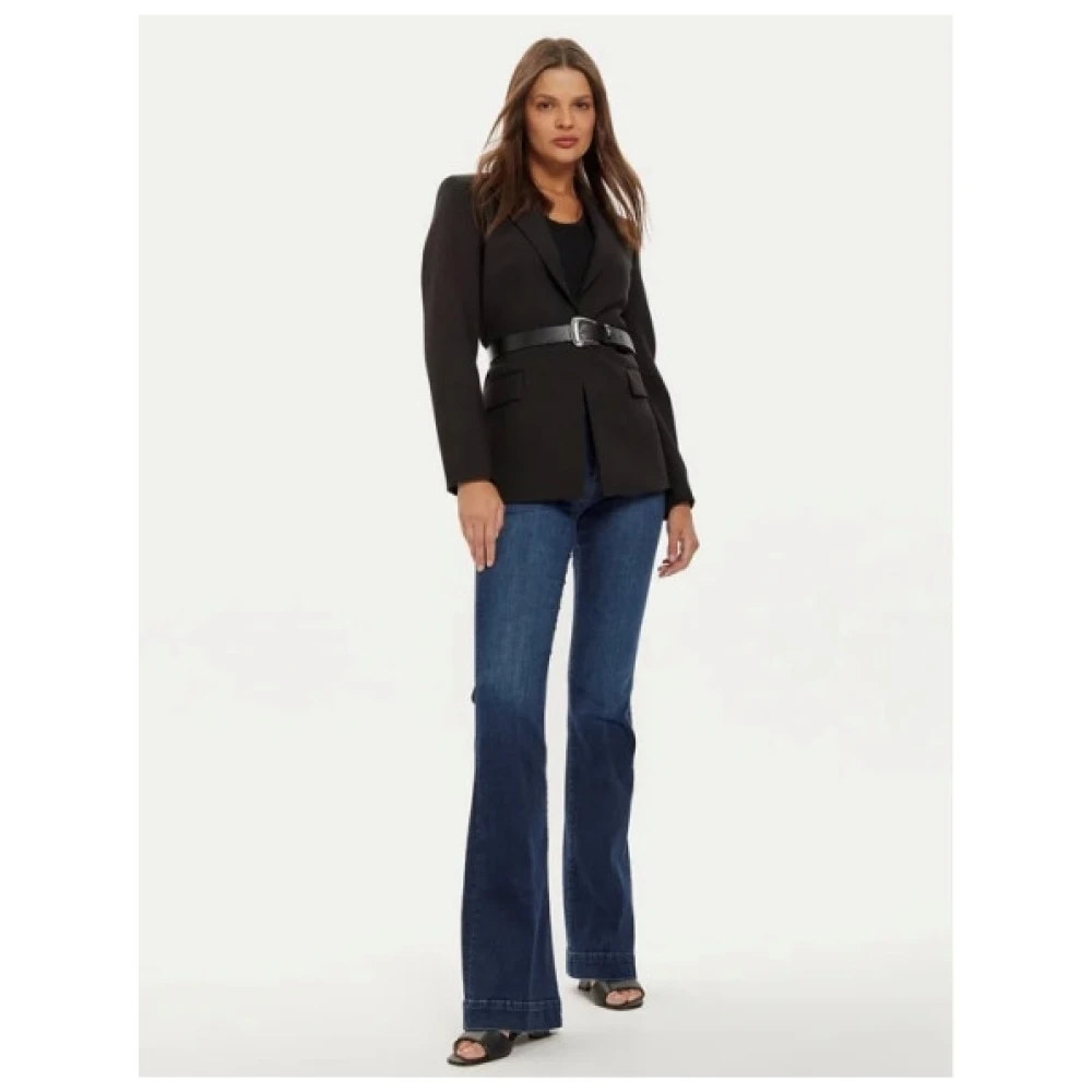 Liu Jo Flared high waist jeans met strass Blue Dames