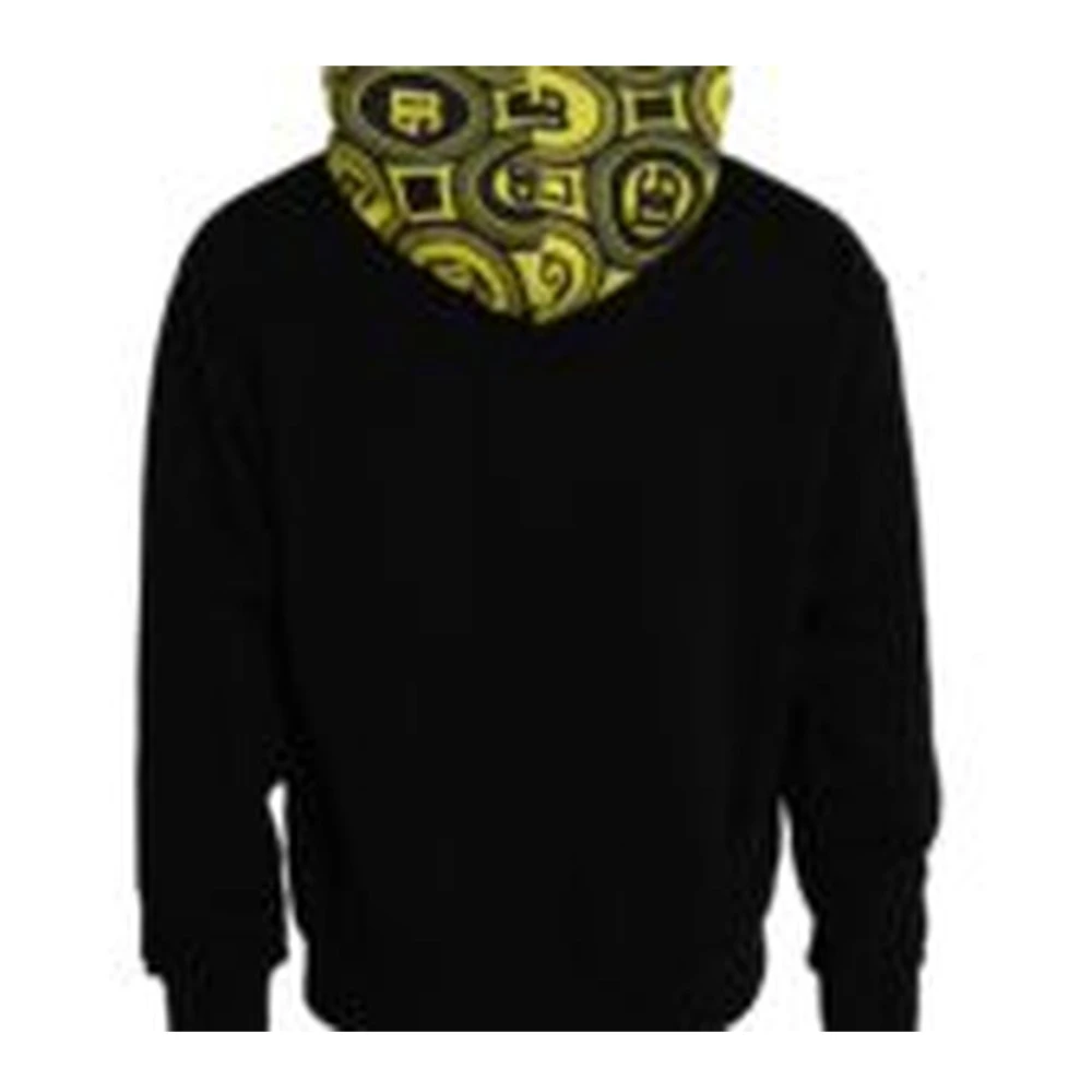 Dolce & Gabbana Gele Logo Katoenen Hoodie Black Heren