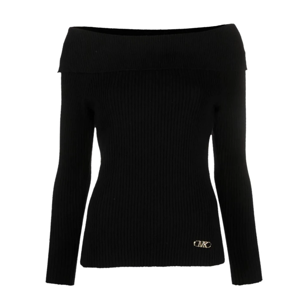 Michael Kors Zwarte Off-The-Shoulder Sweater Black Dames