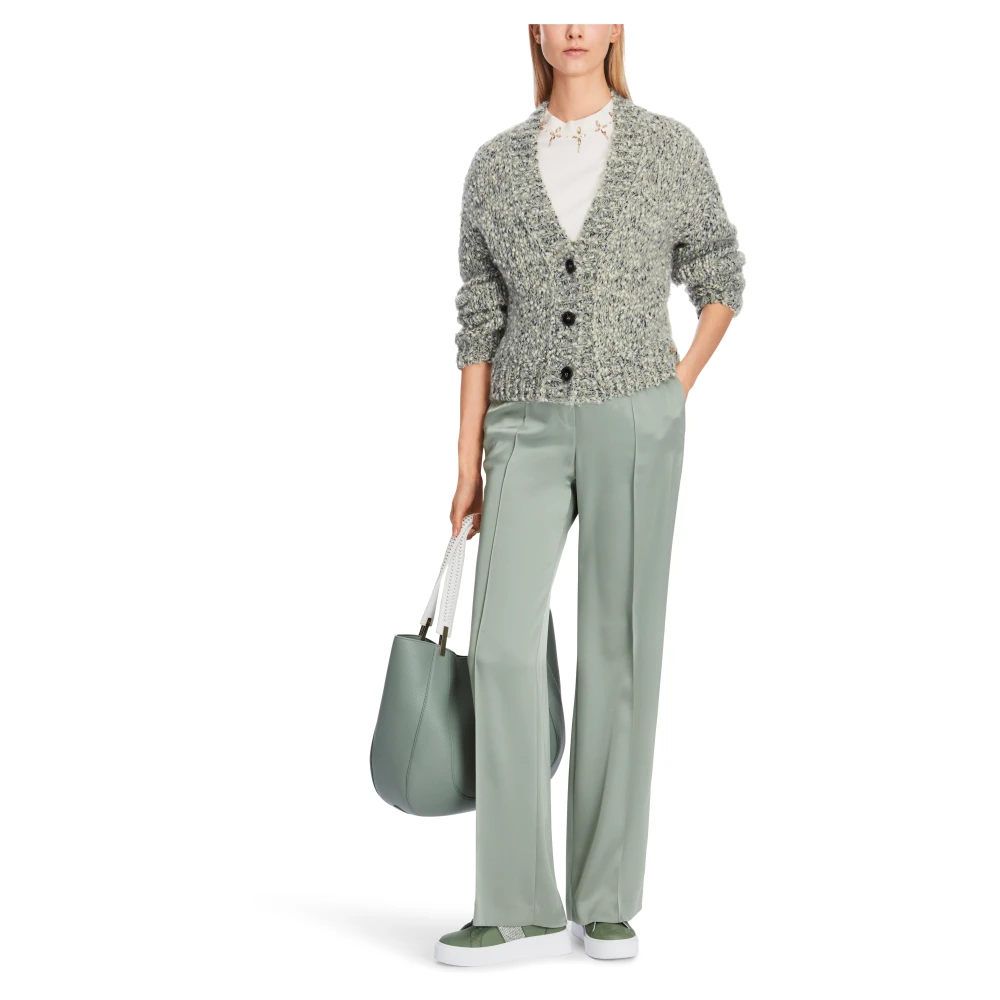 Marc Cain Oversized Cardigan met Lurex Details Gray Dames