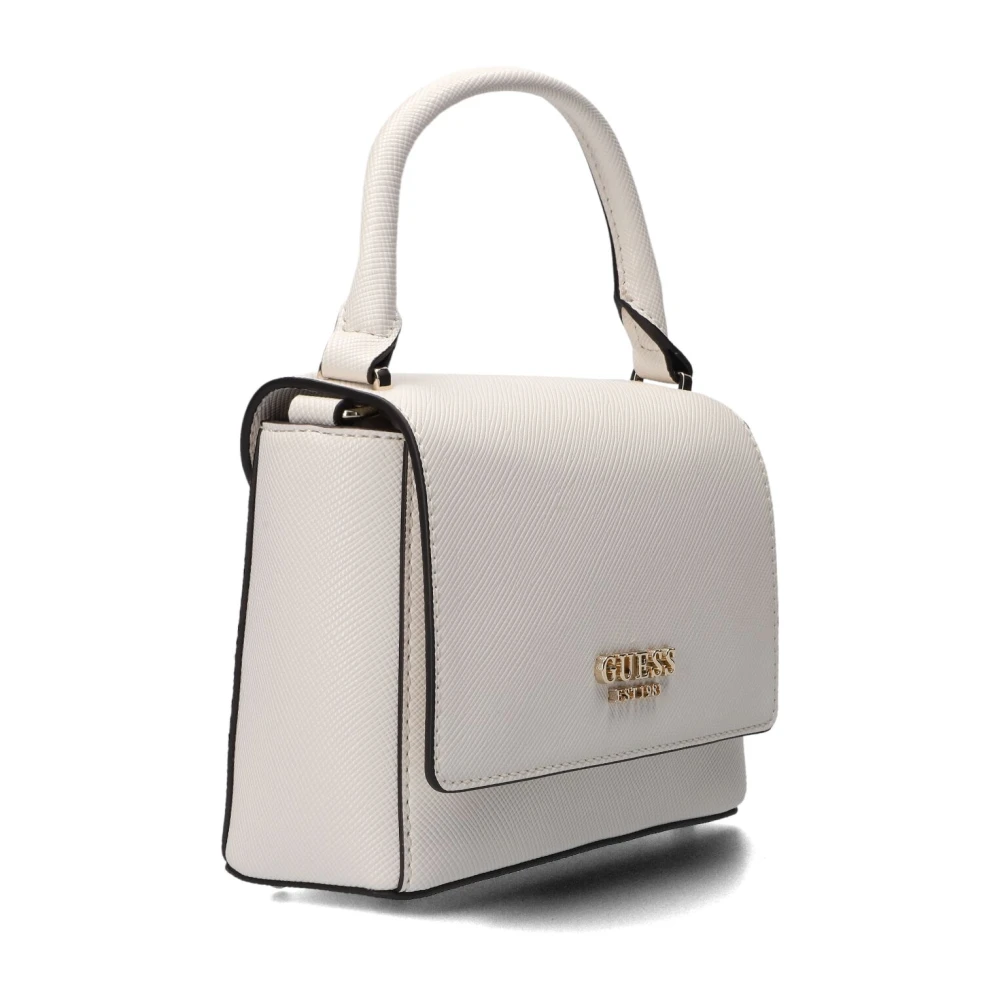 Guess Elegante Fedana Top Handle Flap Handtas White Dames