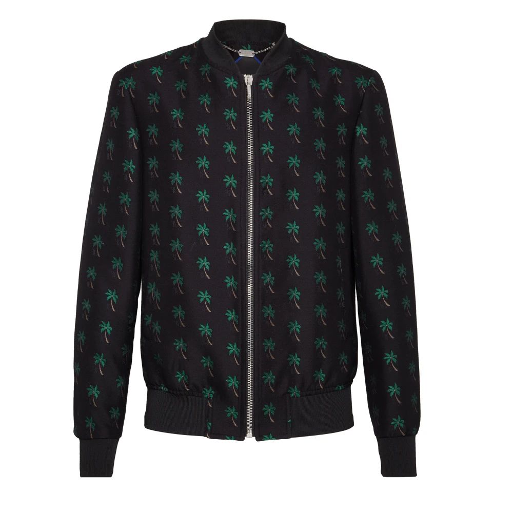 Billionaire Mannelijk Zwart Jassen Heren, L, Nylon, Bomber Palms