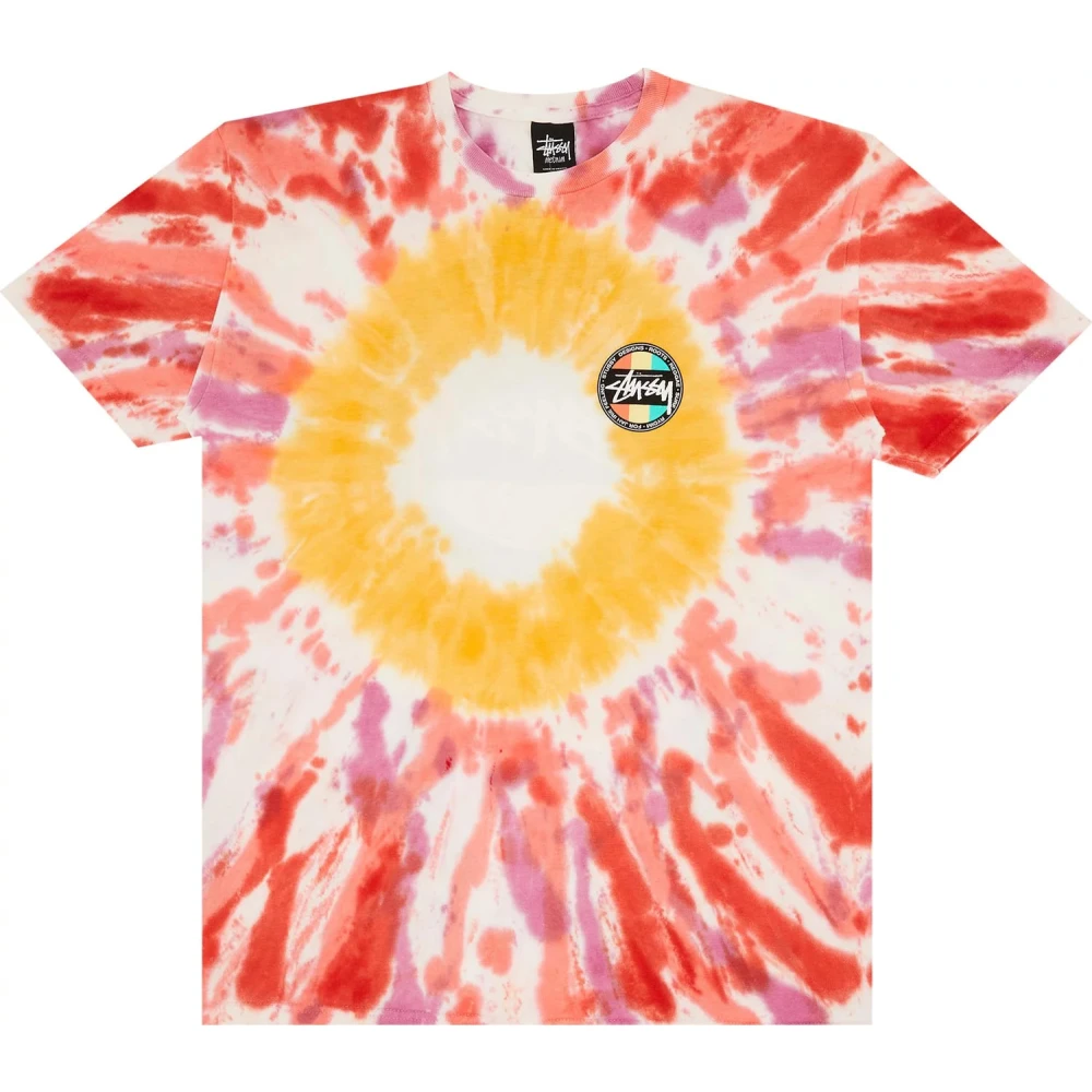 Stüssy Reggae Dot Tie Dye T-shirt i rött Multicolor, Herr