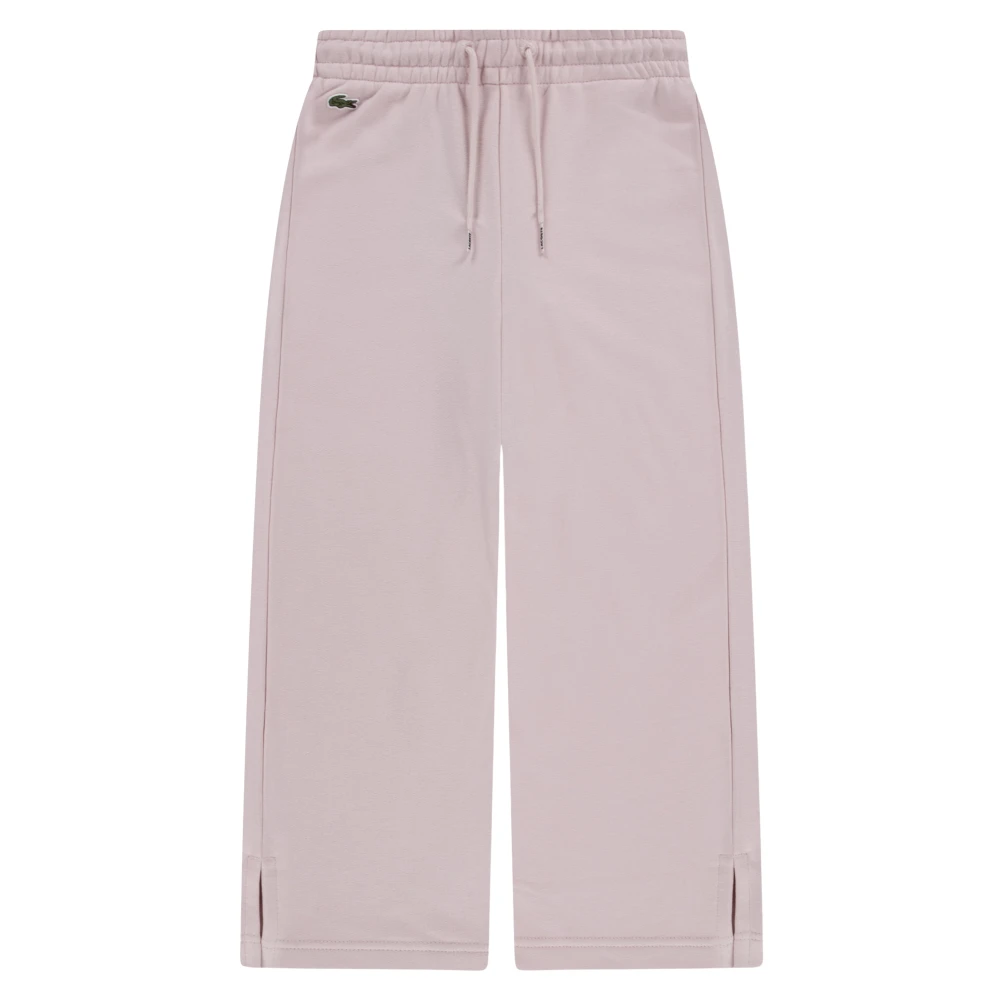 Lacoste Girls Pink Sweatpants, 8 Y, Logo Joggers