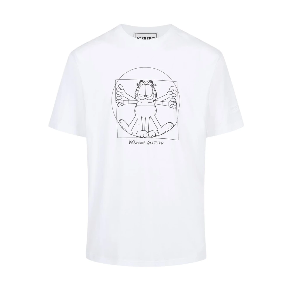 Iceberg T-shirt met Vitruviaans Garfield-print White Heren