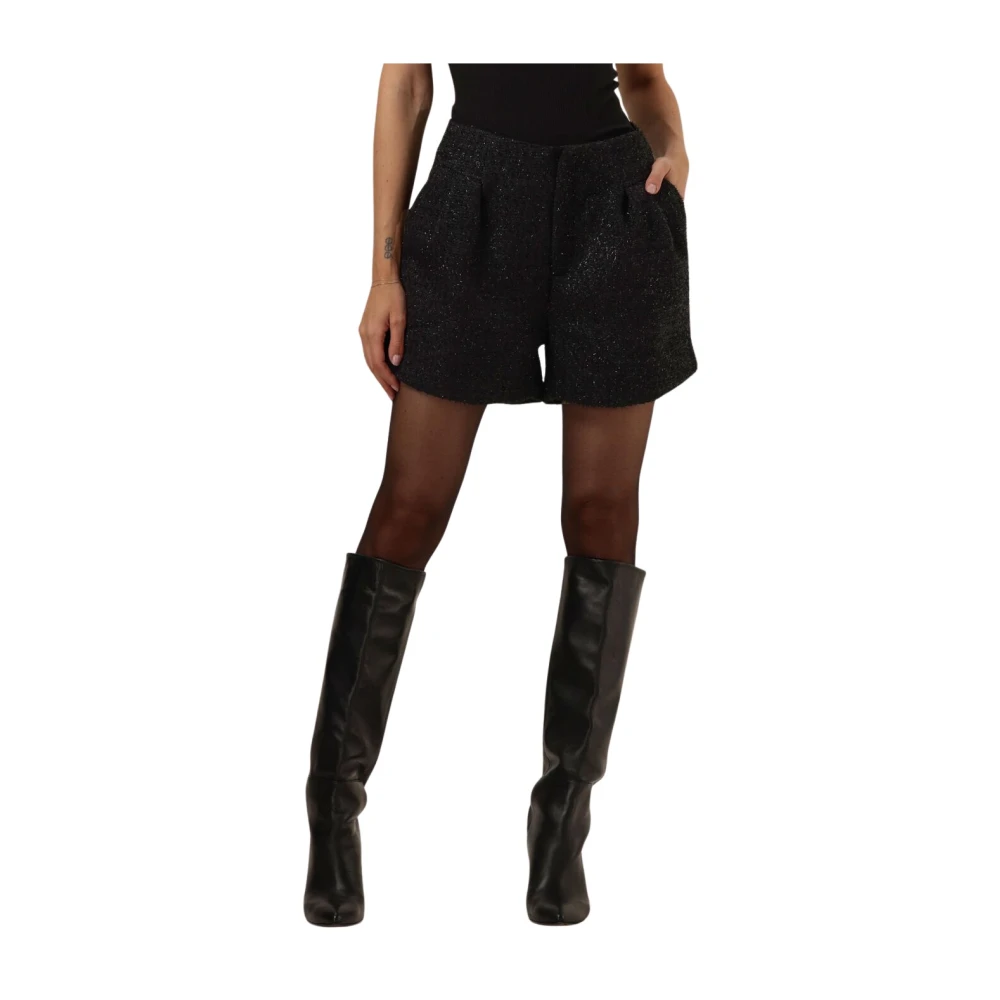 Notre-v Zwarte Glitter Shorts voor Vrouwen Black Dames