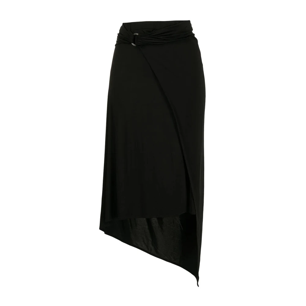 Paco Rabanne Elegante Zwarte Viscose Elastaan Rok Black Dames