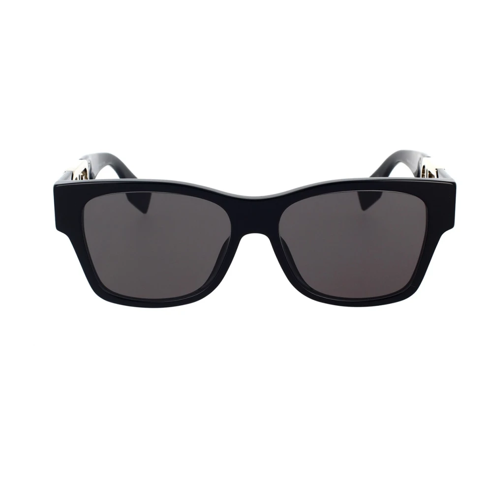 Fendi Glamorösa geometriska solglasögon med ikoniskt logotyp Black, Dam