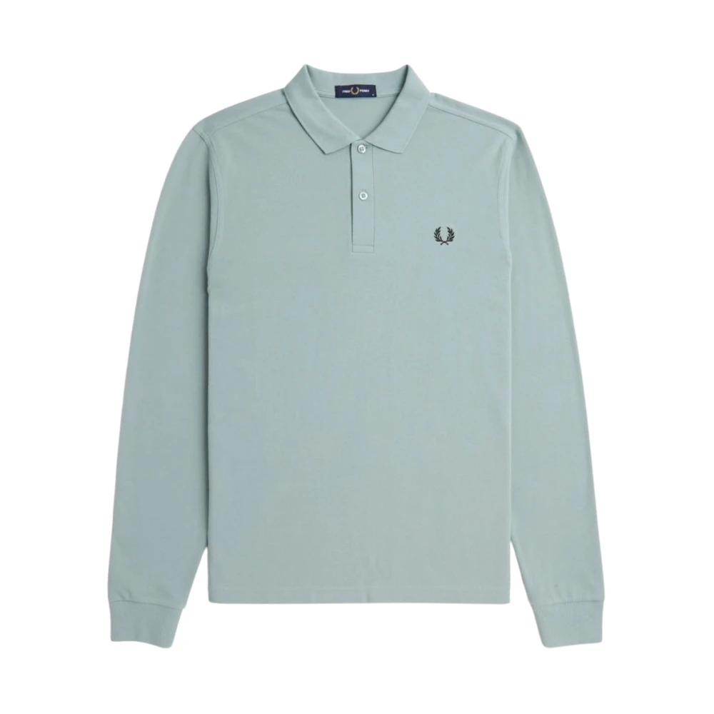 Fred Perry Lange Mouw Tennis Polo Shirt Blue Heren