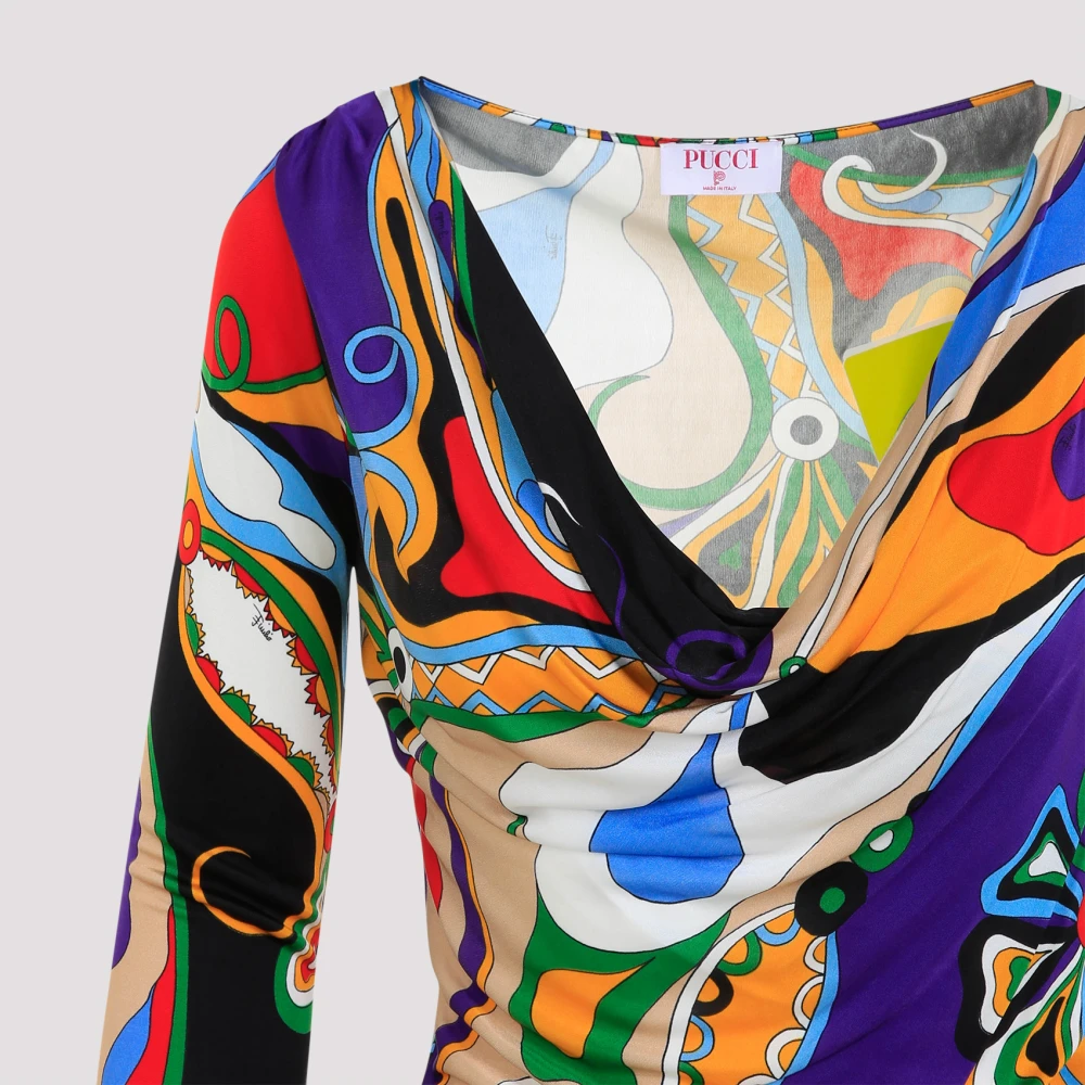 EMILIO PUCCI Rode Bloesemblouse Multicolor Dames