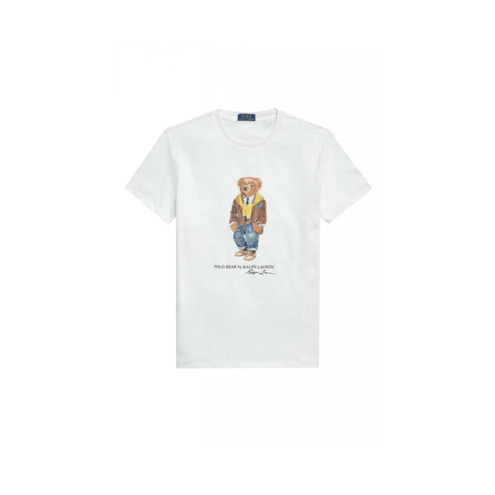 Ralph Lauren Men's White T-Shirts, M, Graphic Print T-Shirt