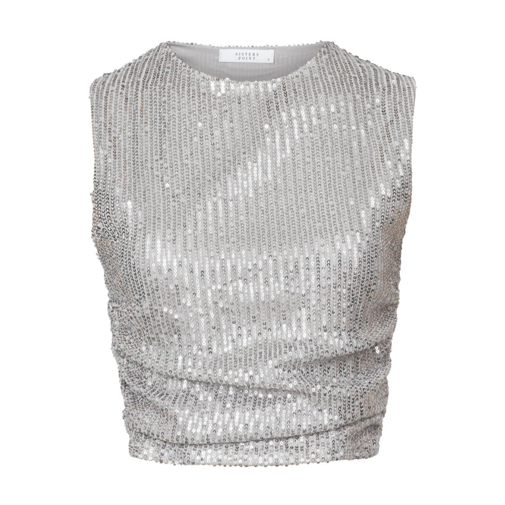 Sisters Point Lange Mouw Top Esme Stijl Gray Dames