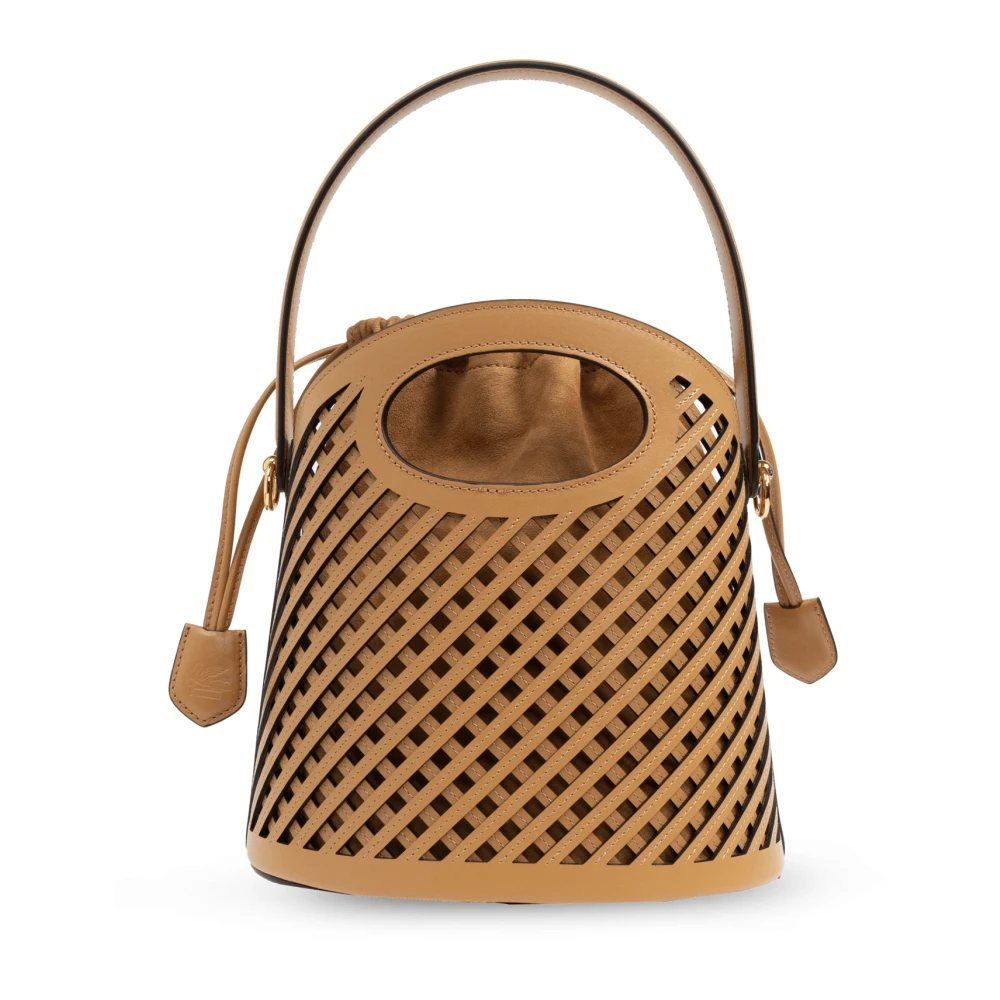 ETRO Schoudertas Saturno Medium in bucket-stijl Brown Dames